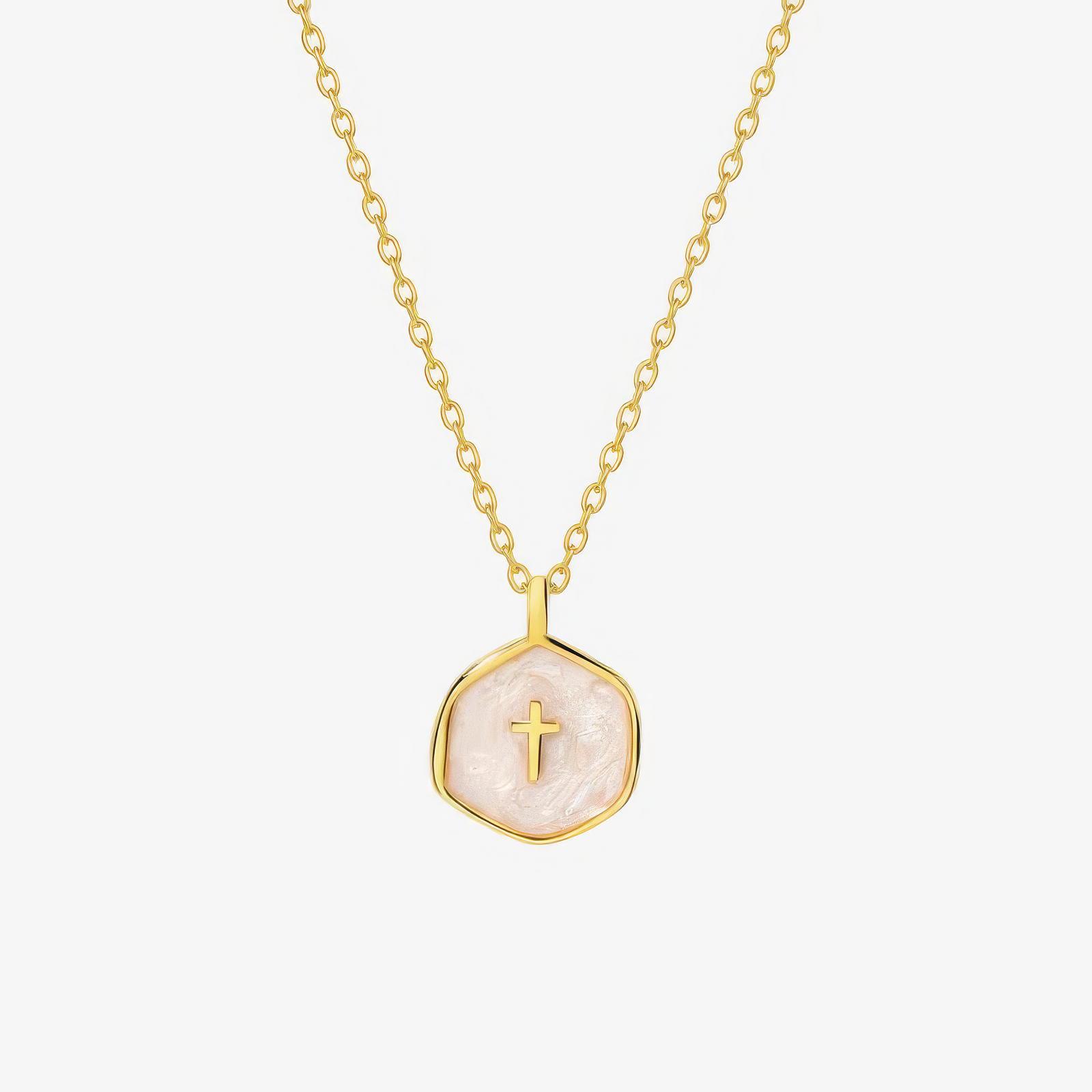 Mini Pearl Cross Necklace – Neo Saints