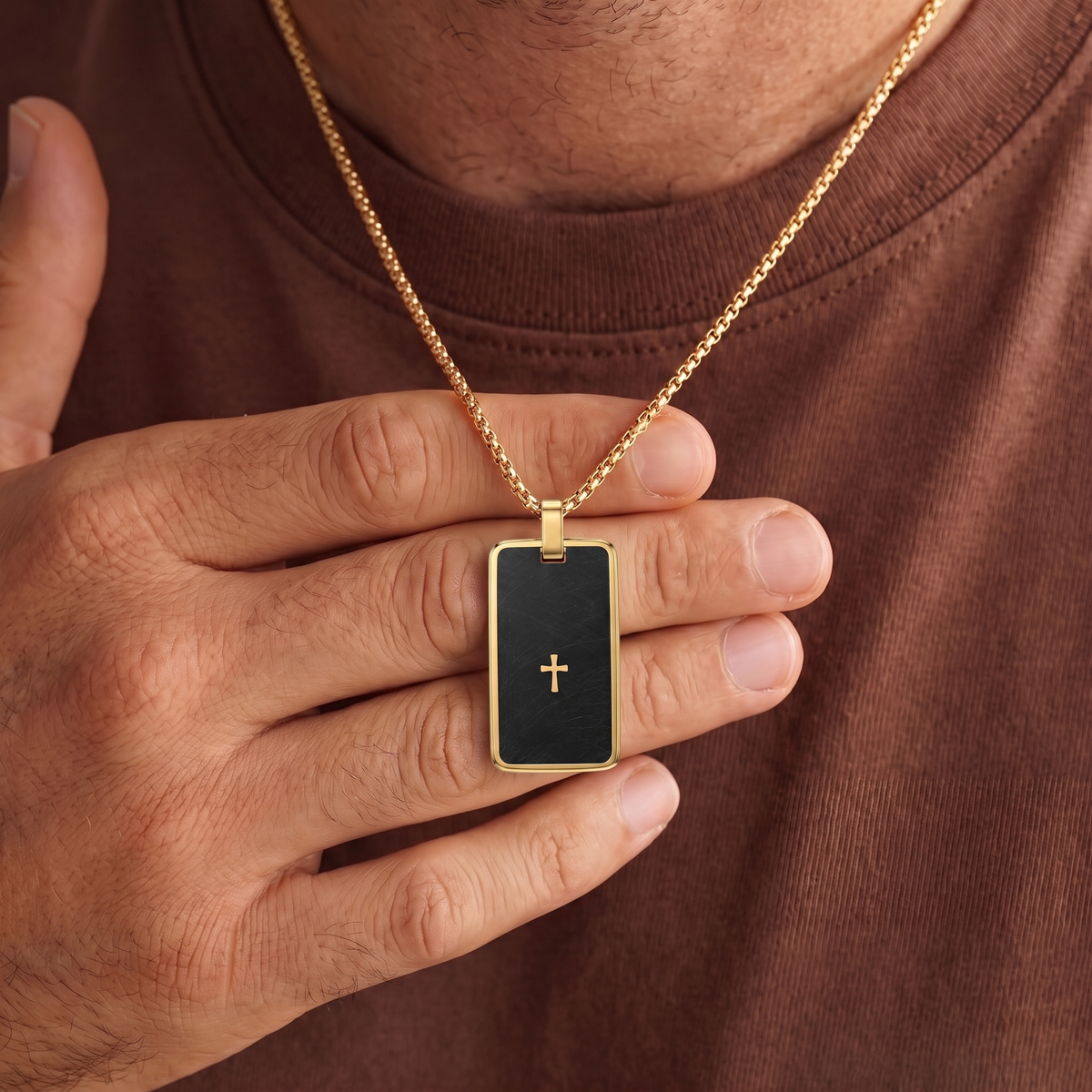Onyx Tag Necklace