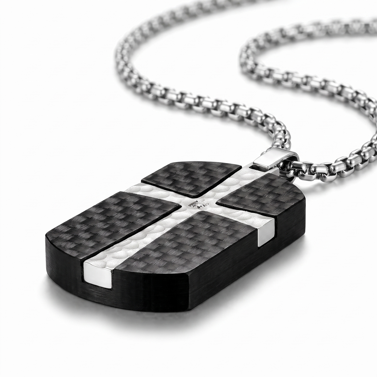 Carbon Cross Necklace