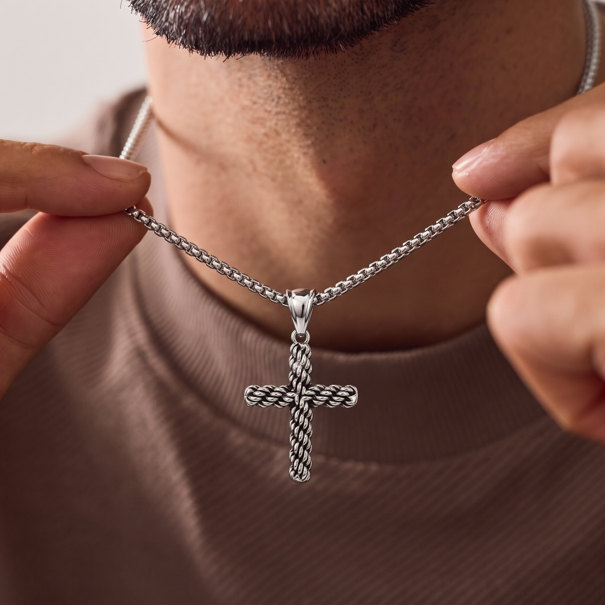 Woven Cross Necklace