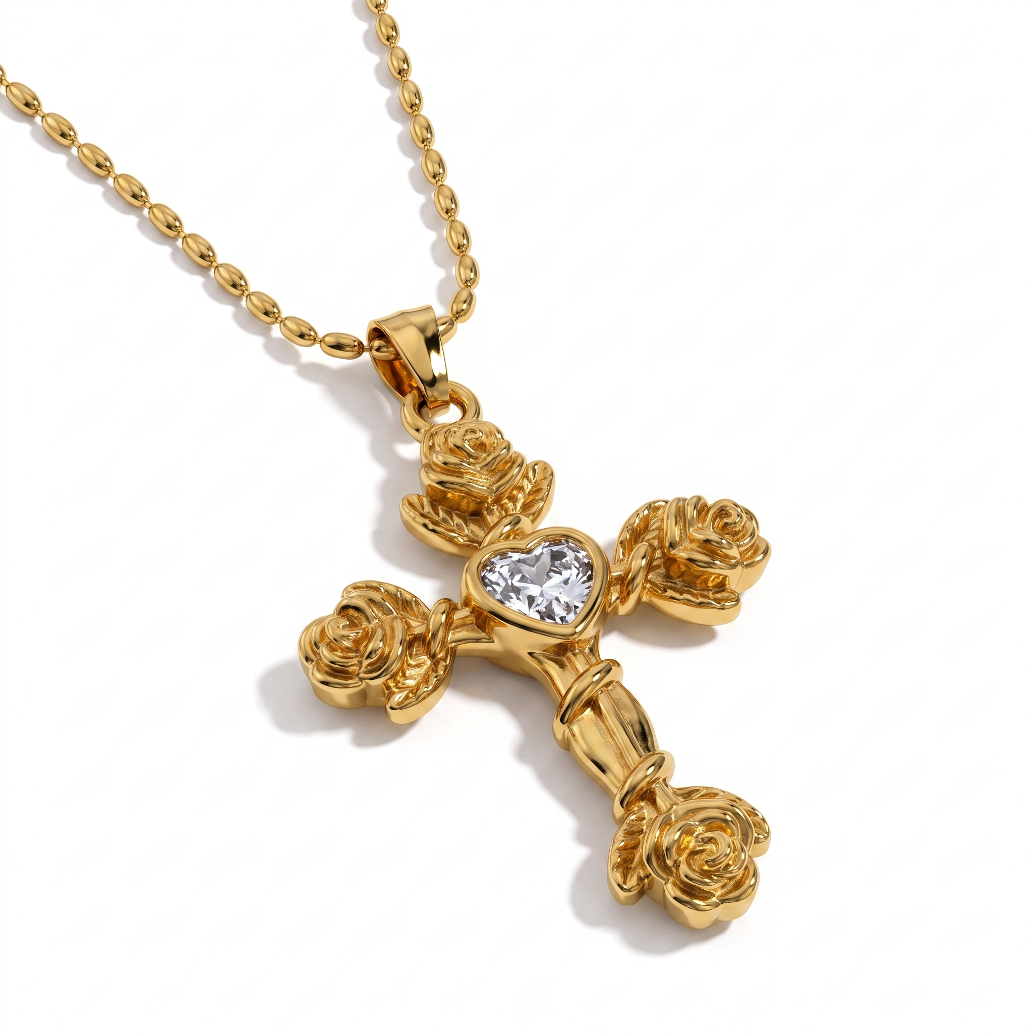 Rose Cross Necklace
