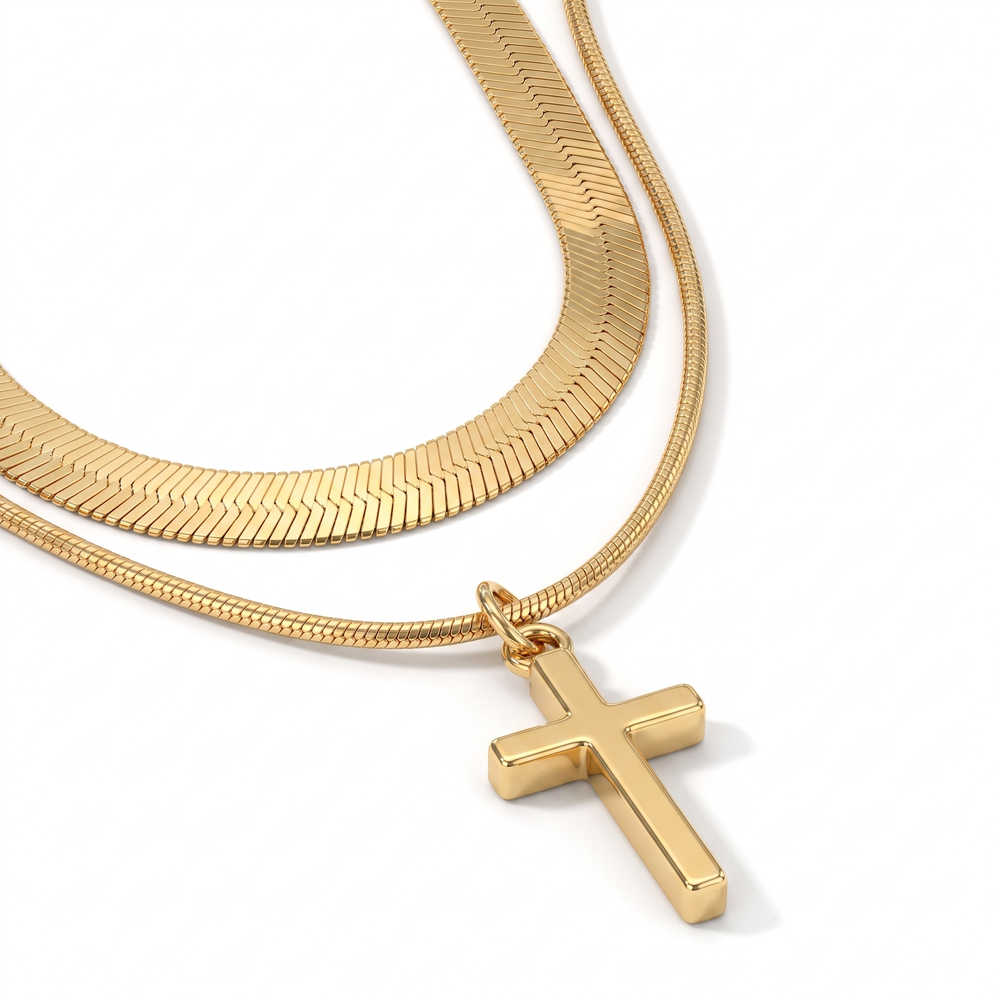 Herringbone Cross Necklace