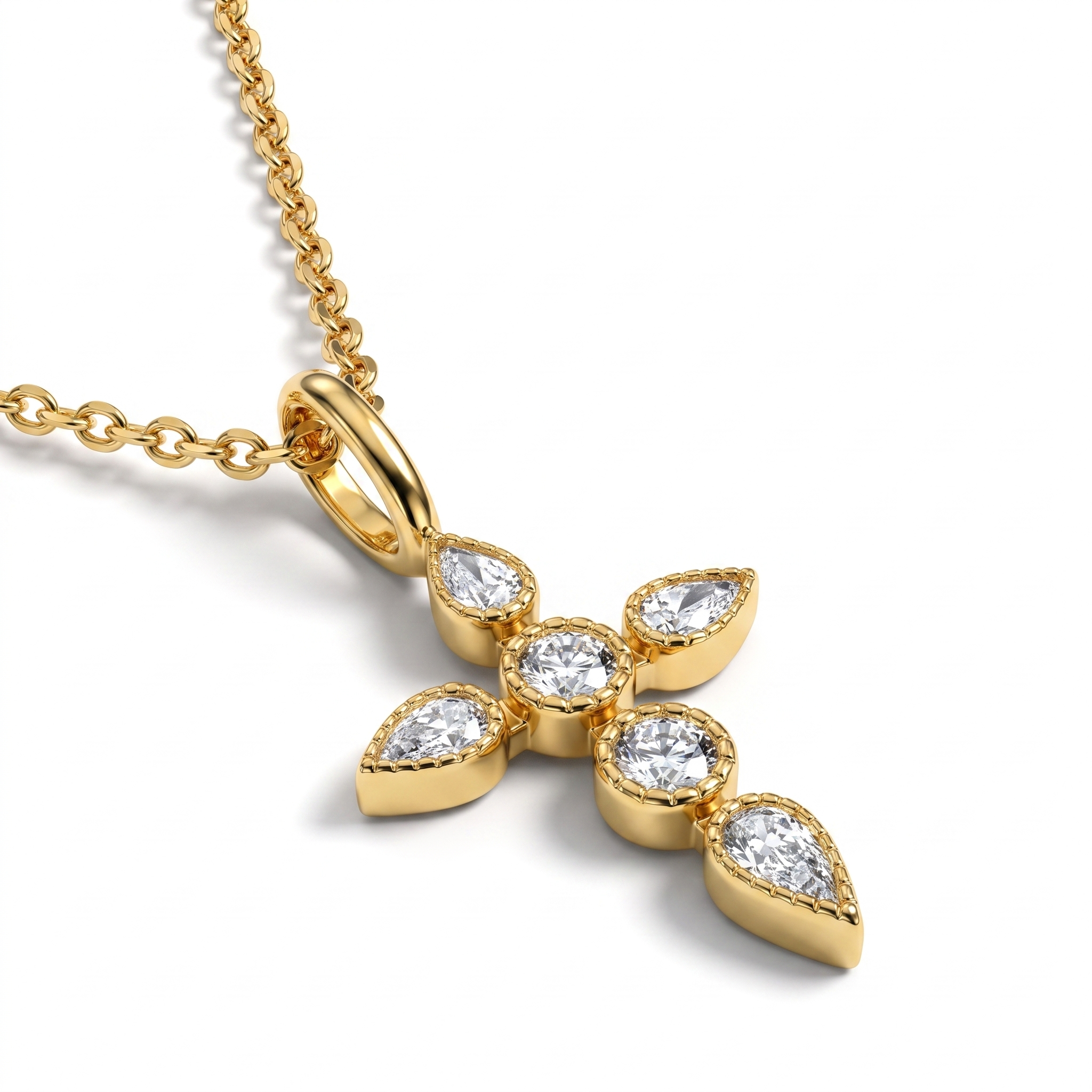 Moissanite Signature Cross Necklace