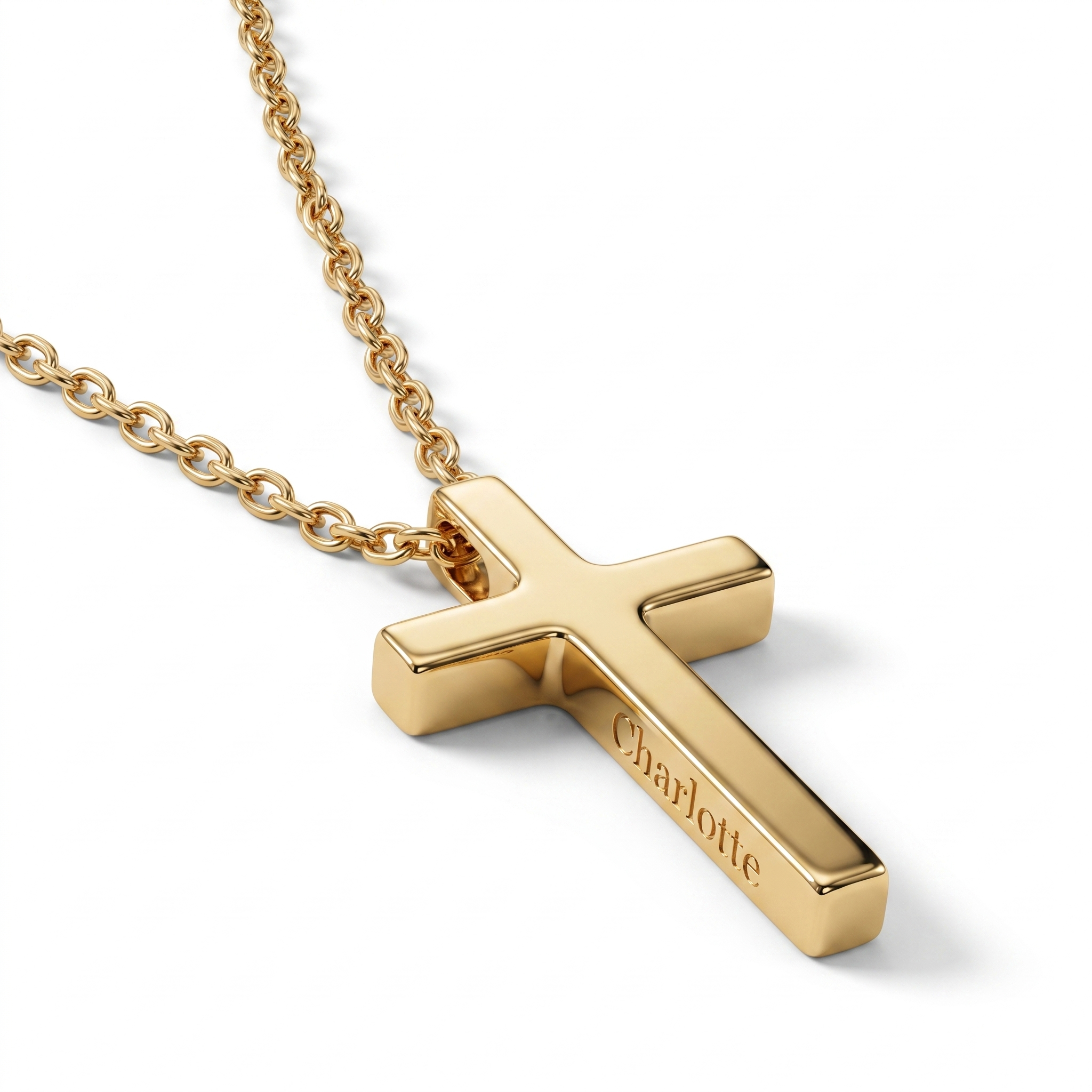 Engraved Cross Necklace