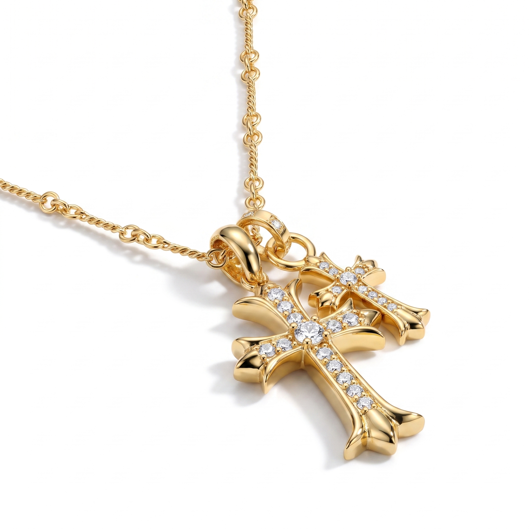 Double Cross Necklace
