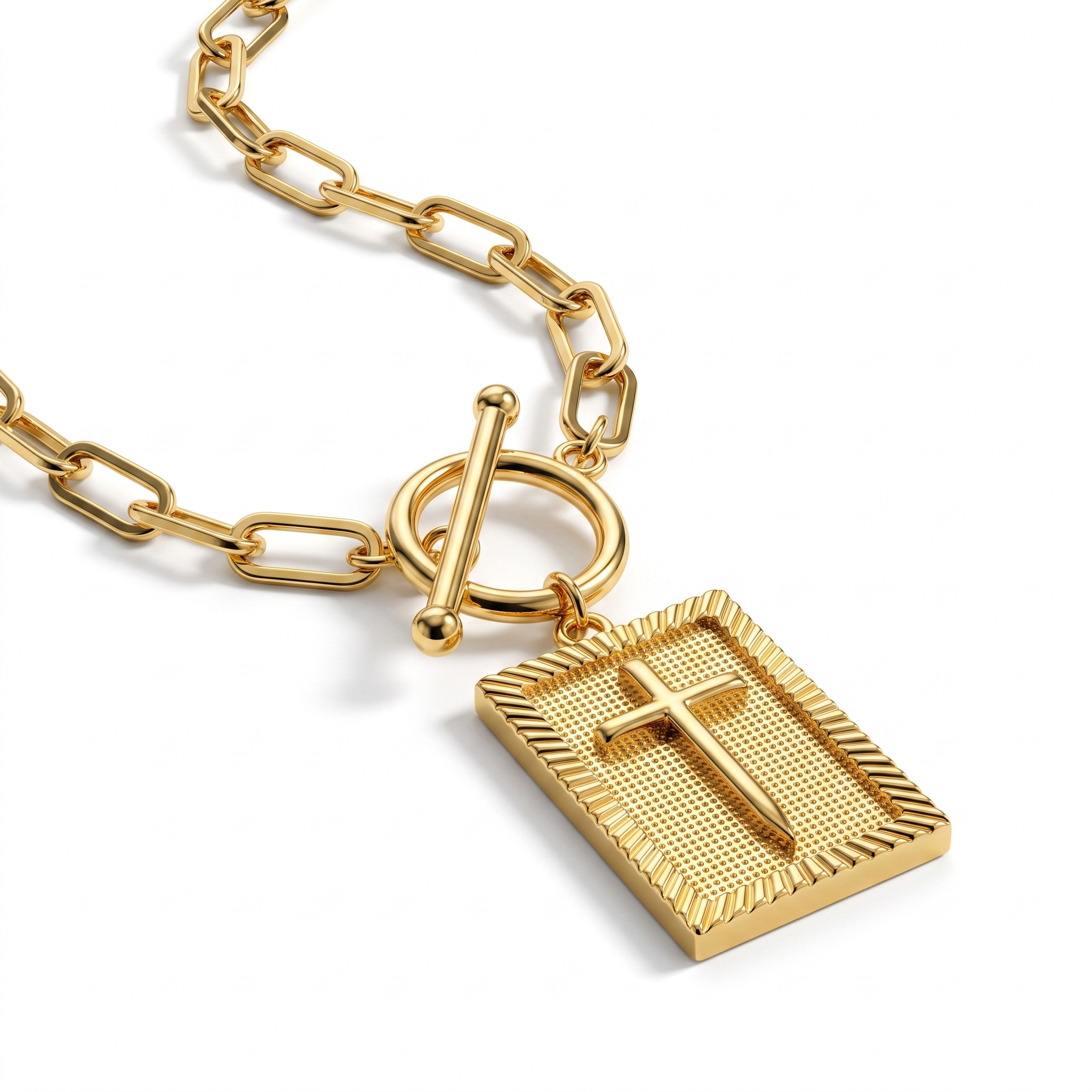 Paperclip Cross Necklace