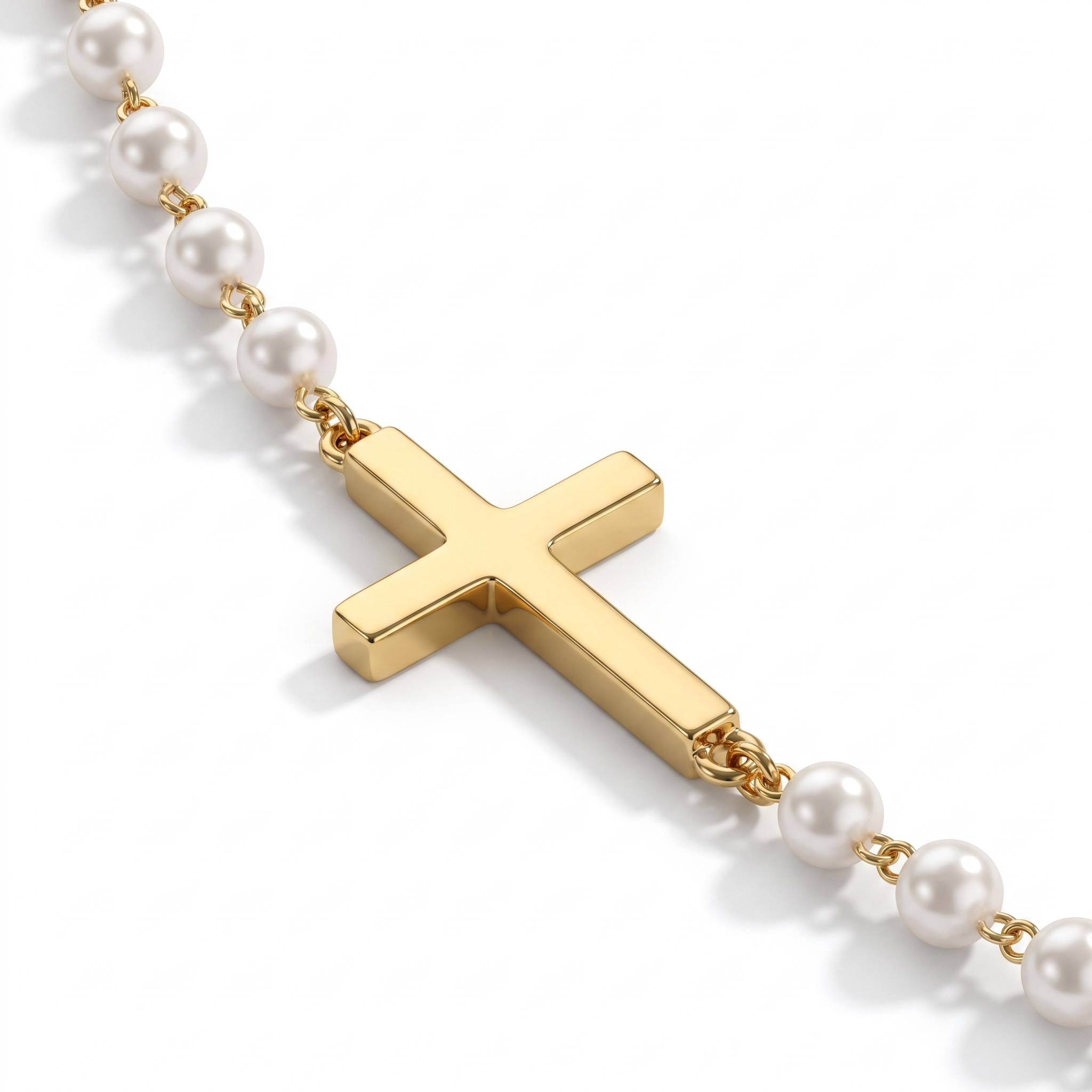 Freshwater Pearl Cross Necklace