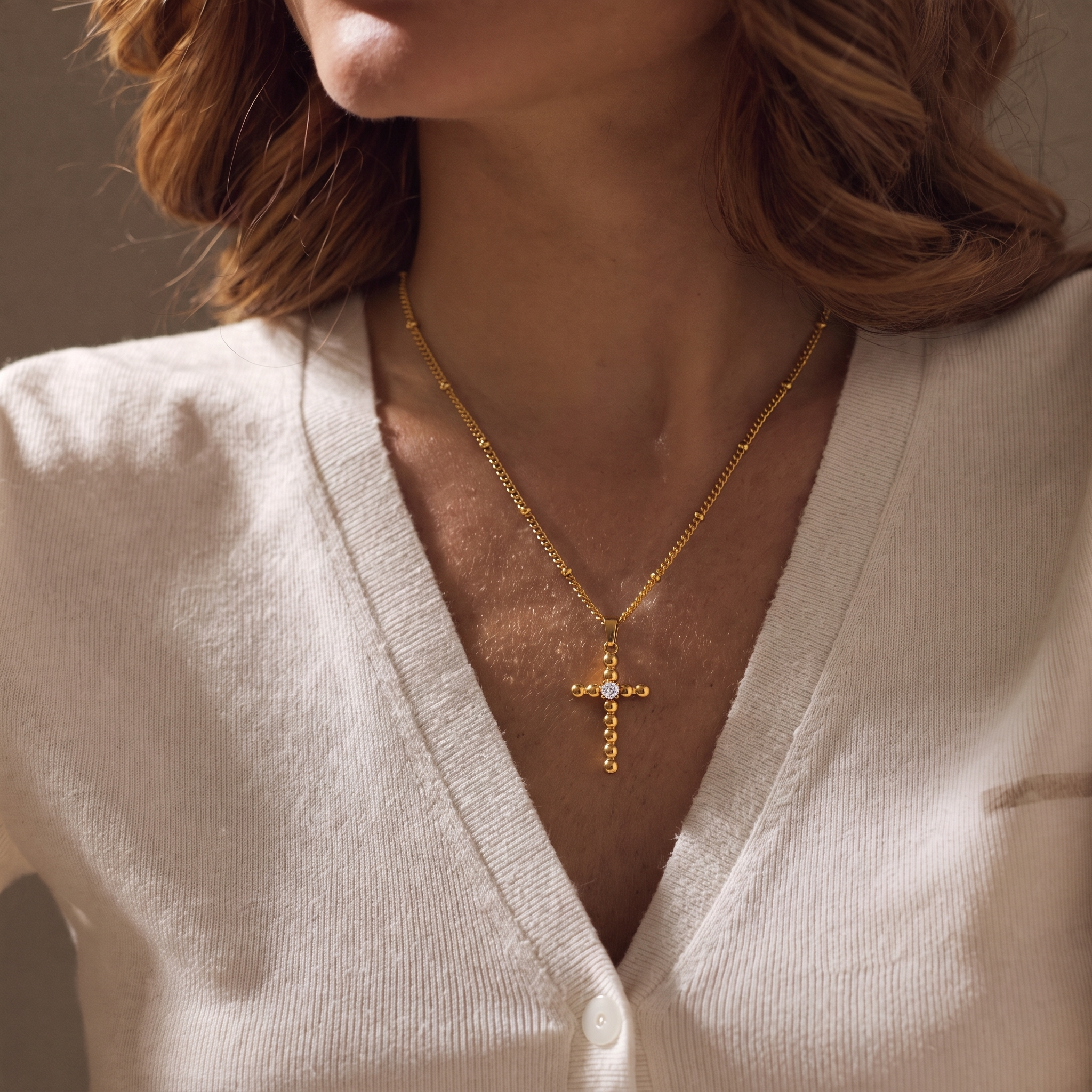 Bubble Cross Necklace