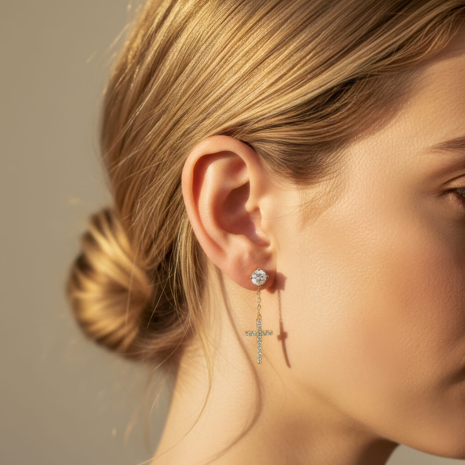 Dangle Cross Earrings