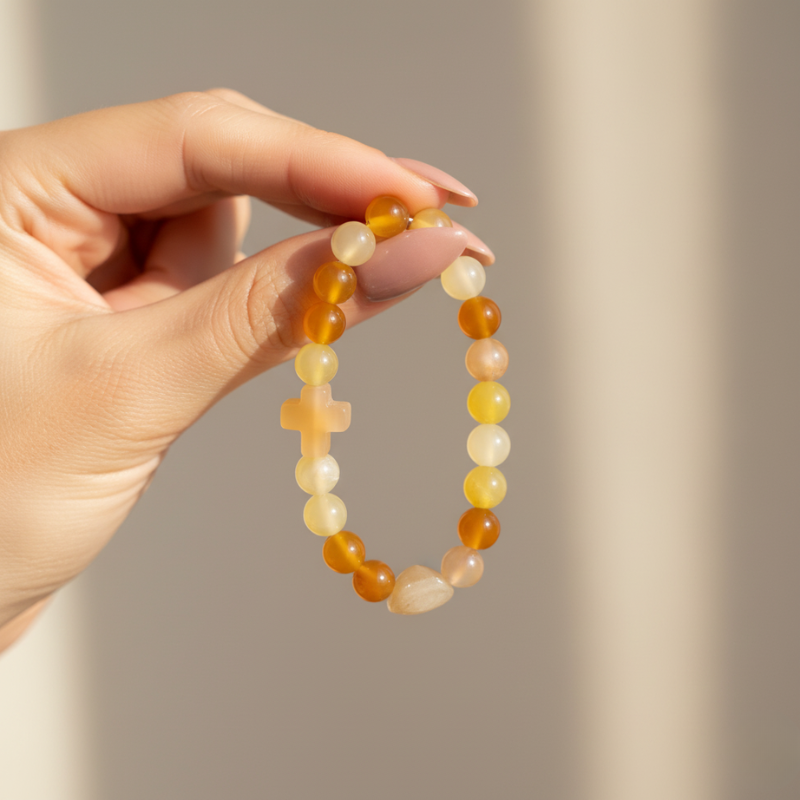 Orange Cross Bracelet