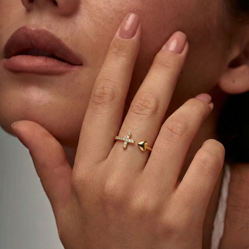 Heart Cross Ring