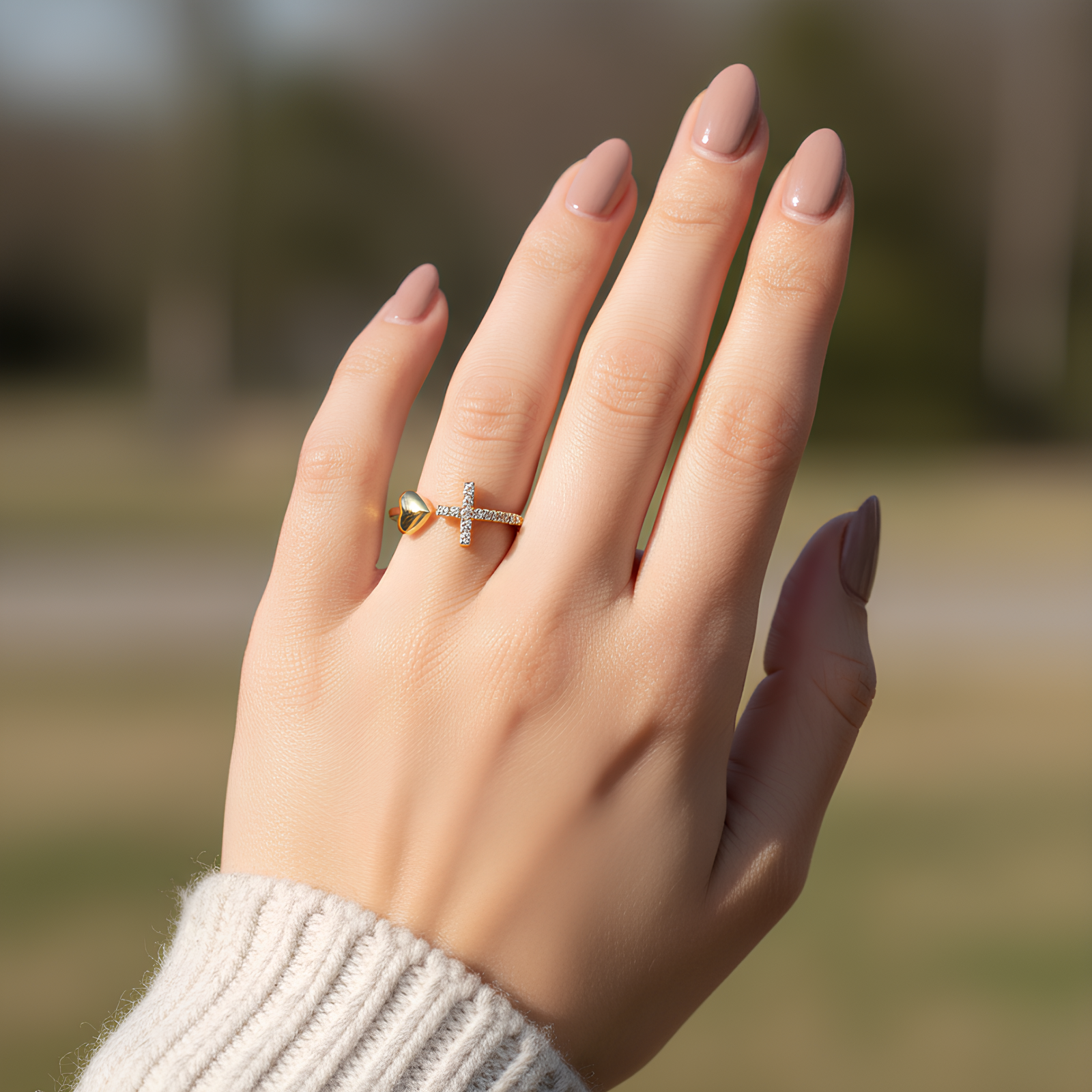 Heart Cross Ring