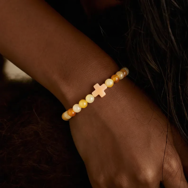 Orange Cross Bracelet