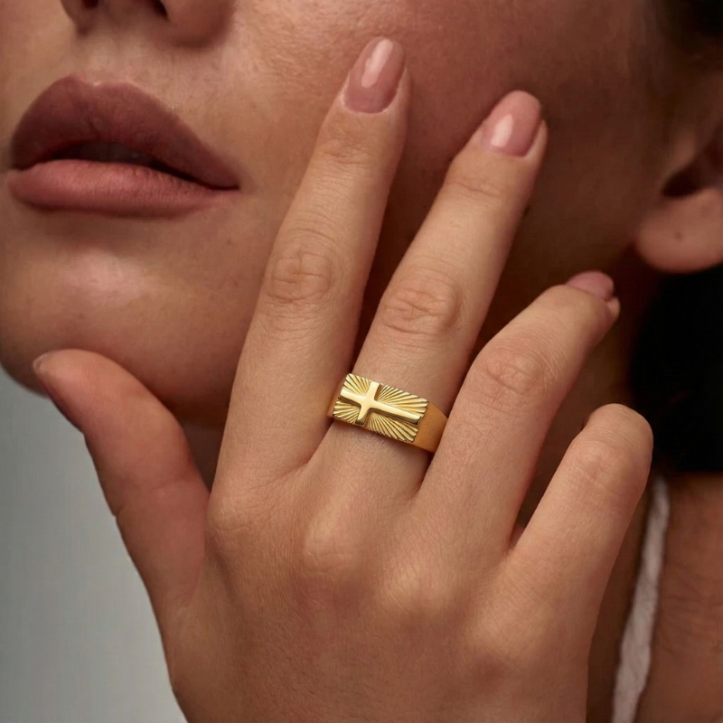 Cross Signet Ring