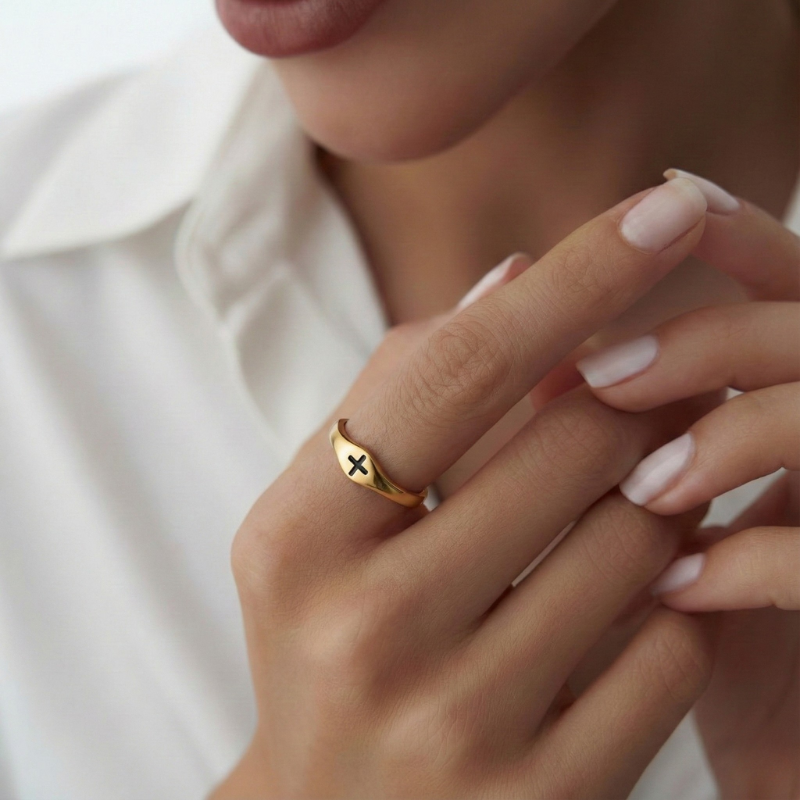 Dainty Cross Ring