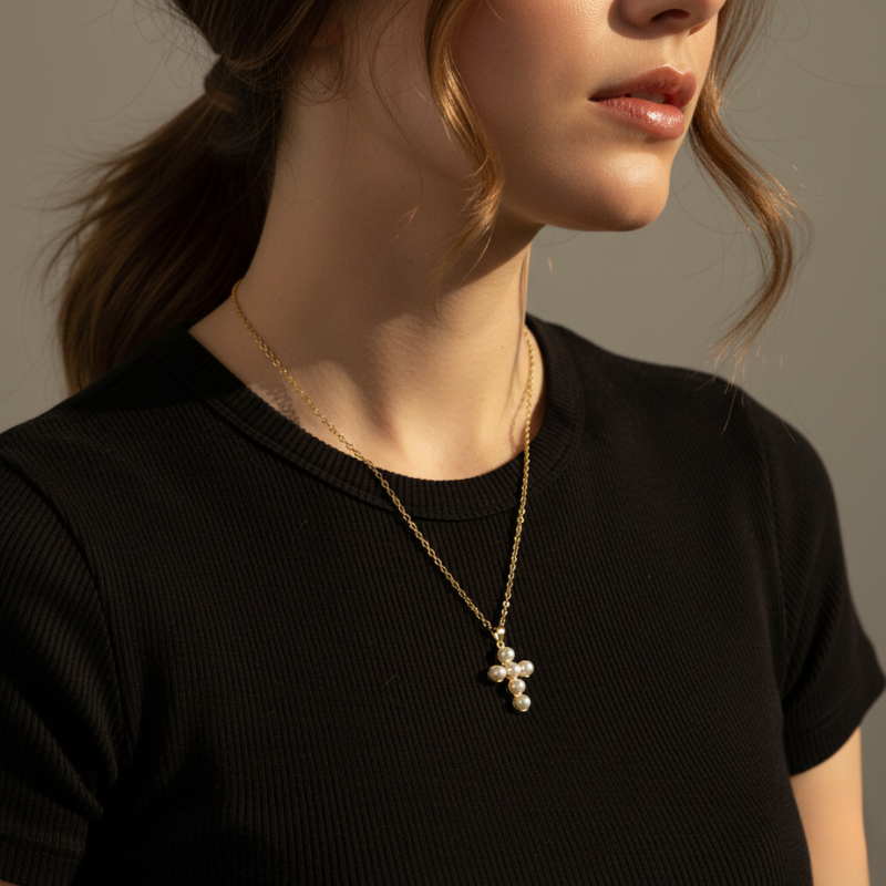 Opal Cross Necklace