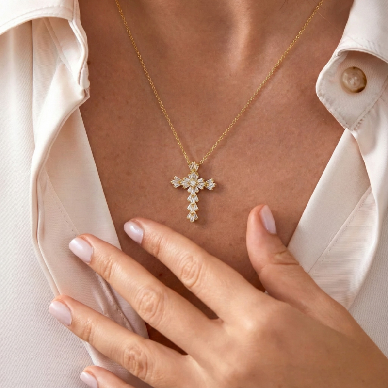 Radiant Cross Necklace