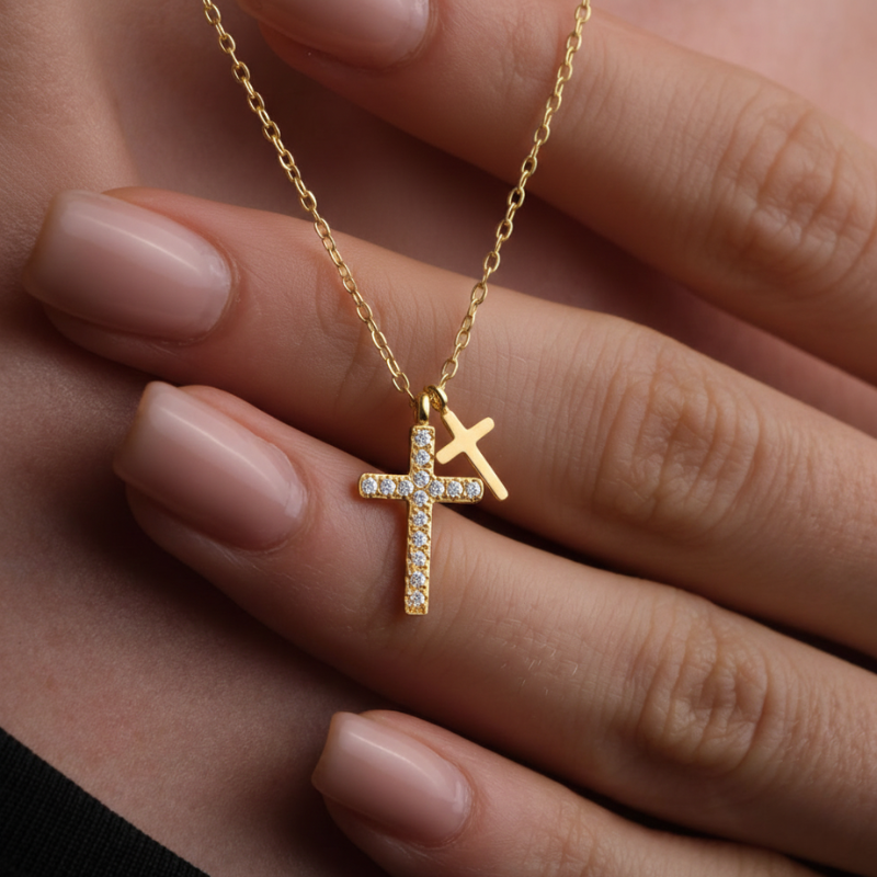 Twin Cross Necklace