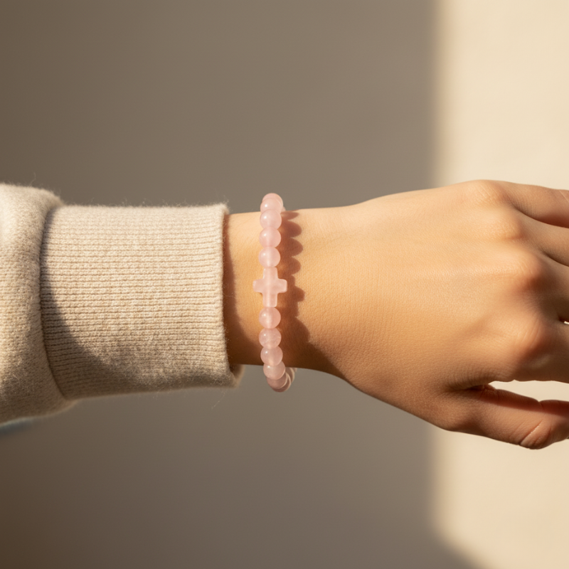Pink Cross Bracelet