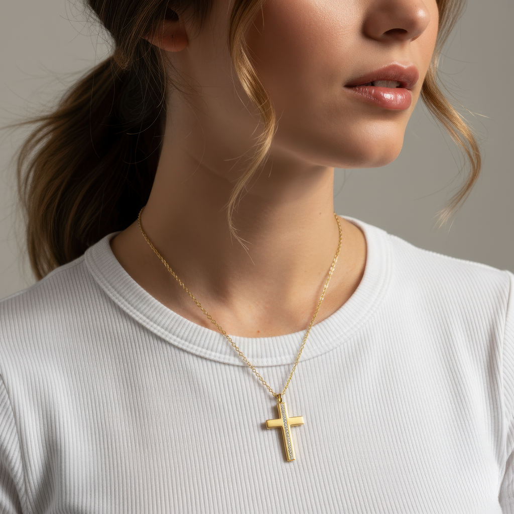 Pavé Cross Necklace