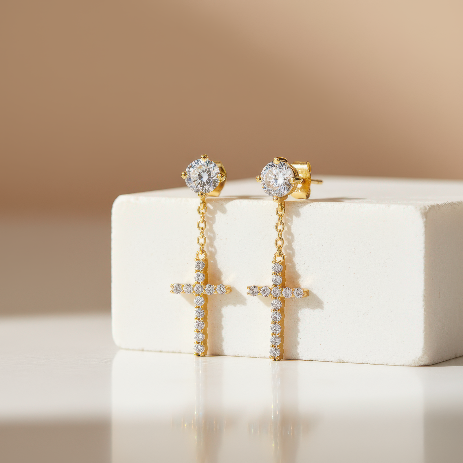 Dangle Cross Earrings