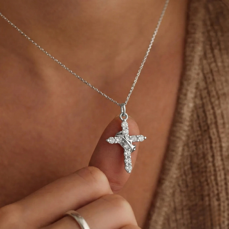 Crown Cross Necklace – Neo Saints Crown Cross Necklace – Neo Saints