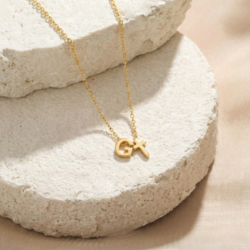 Initial Cross Necklace