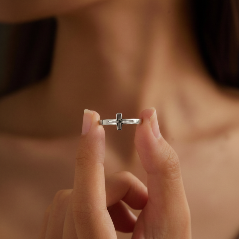 Hollow Cross Ring