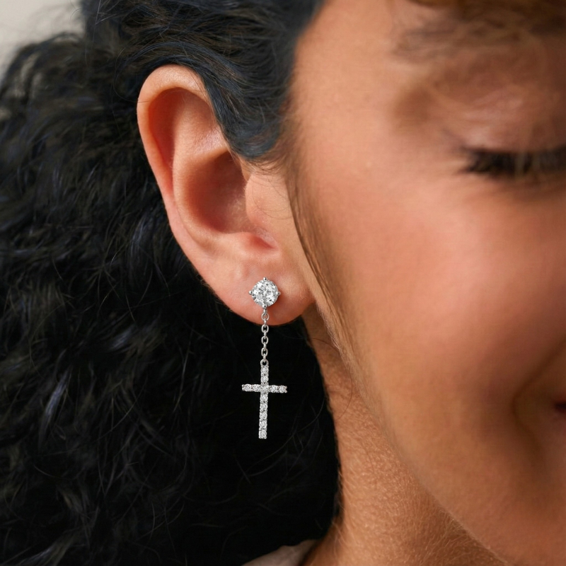 Dangle Cross Earrings