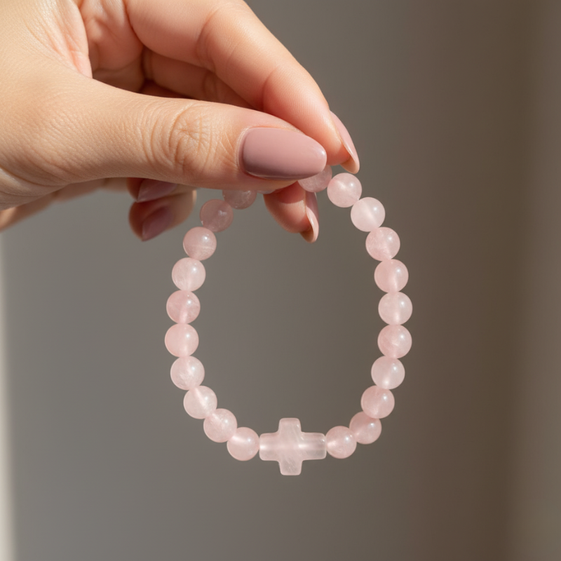 Pink Cross Bracelet