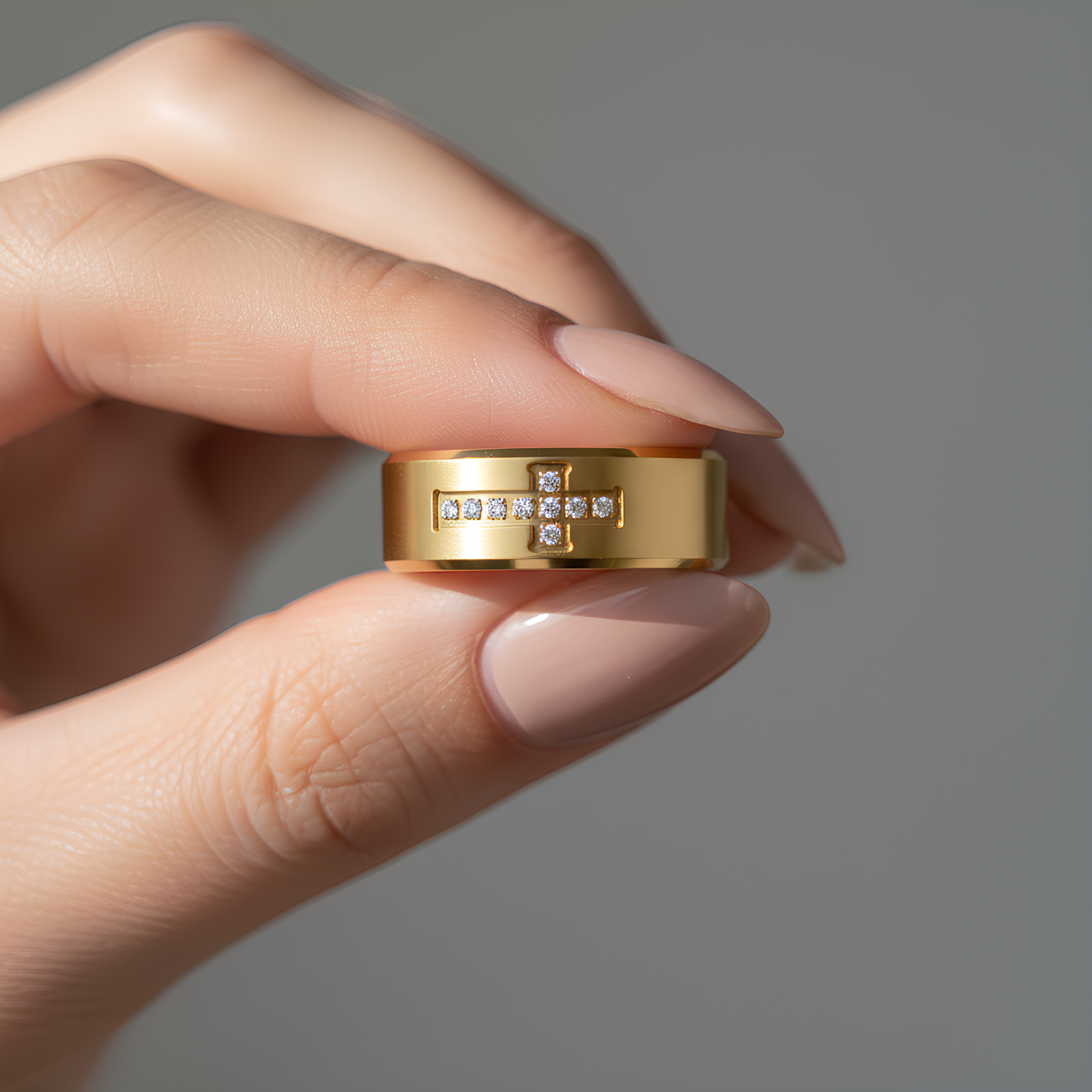 Engraved Cross Ring