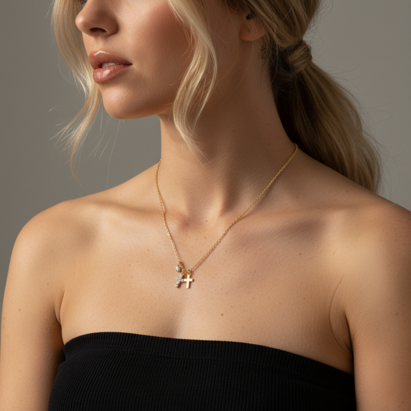 Charm Cross Necklace