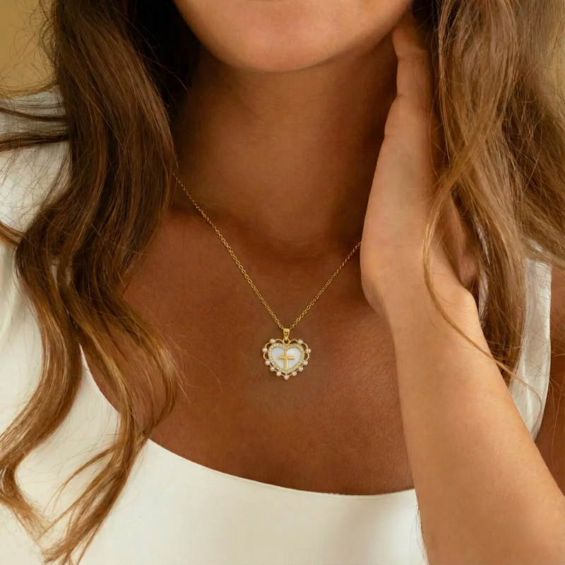 Heart Cross Necklace