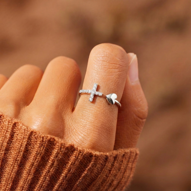 Heart Cross Ring