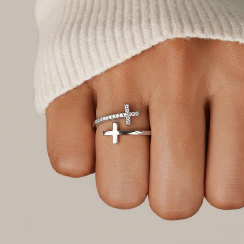 Wrapped Cross Ring