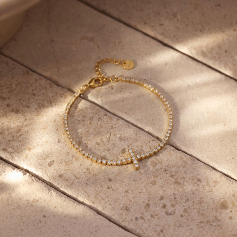 Cross Tennis Bracelet