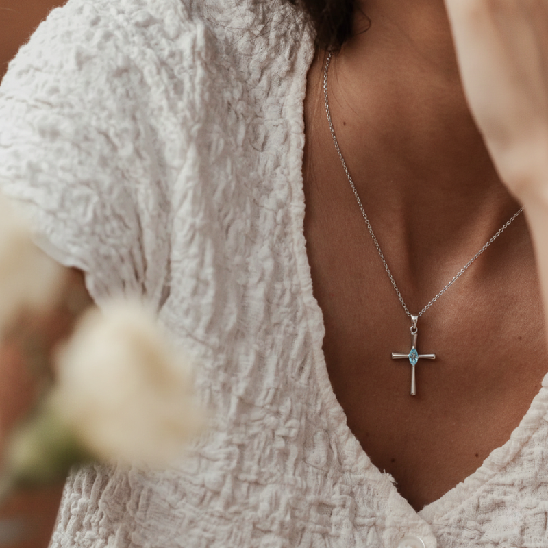 Birthstone Faith Necklace