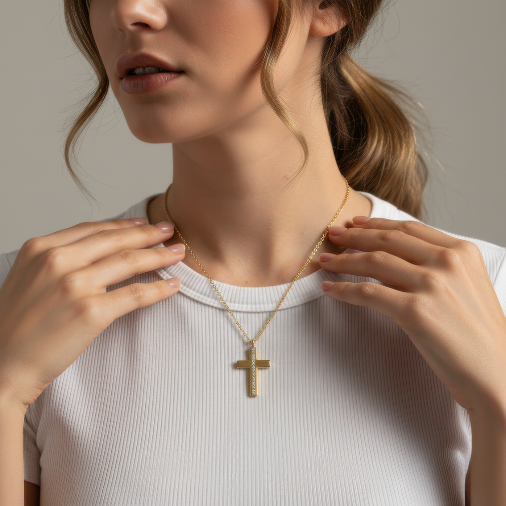 Pavé Cross Necklace