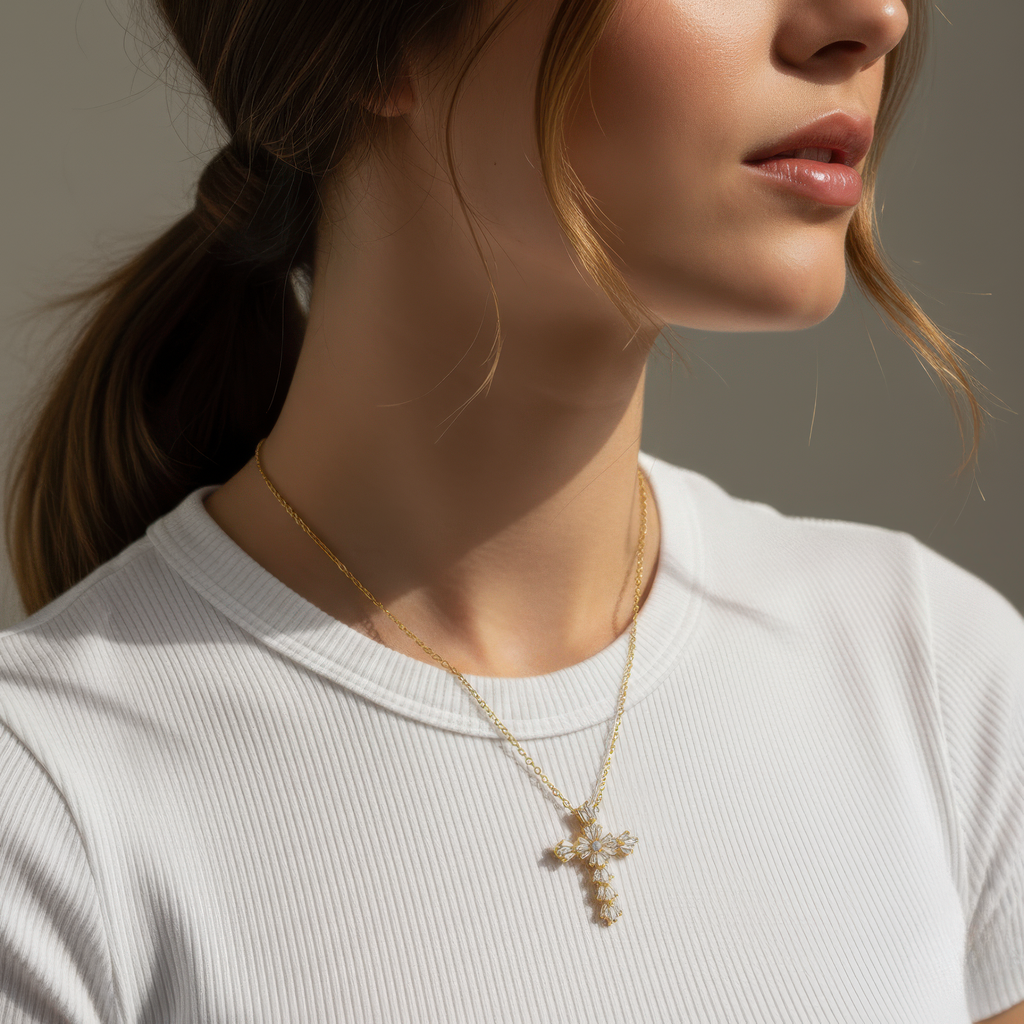 Radiant Cross Necklace