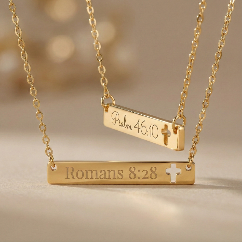 Engraved Bar Necklace