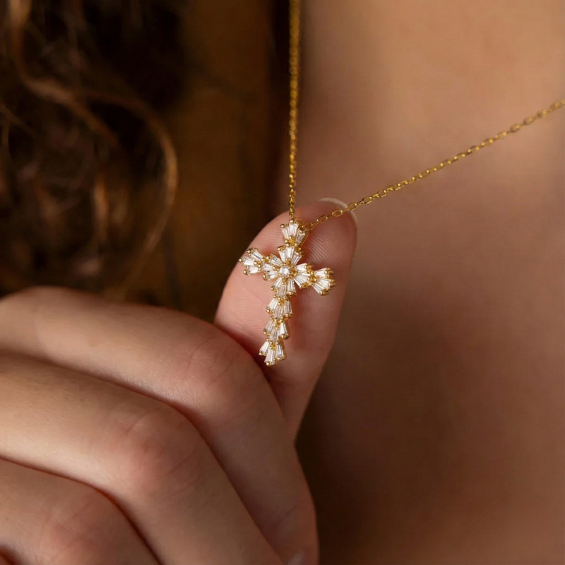 Radiant Cross Necklace