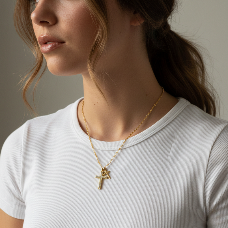 Twin Cross Necklace