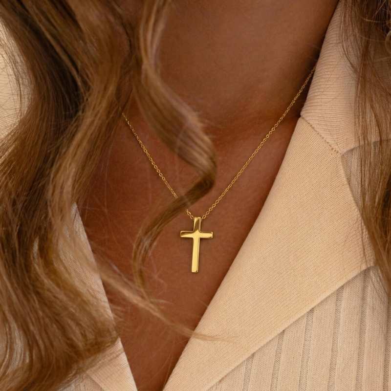 Engraved Cross Necklace