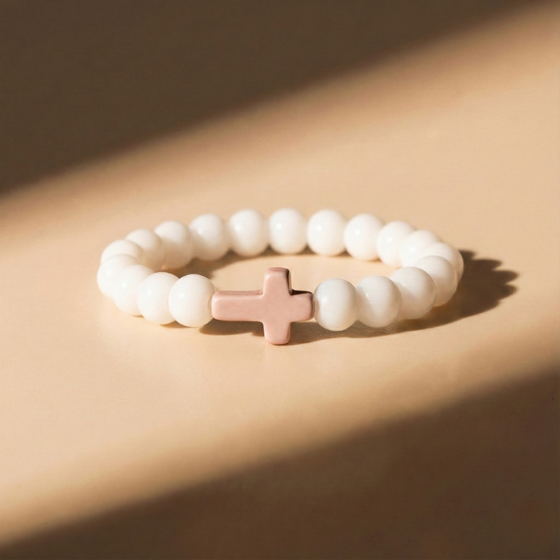 White Cross Bracelet