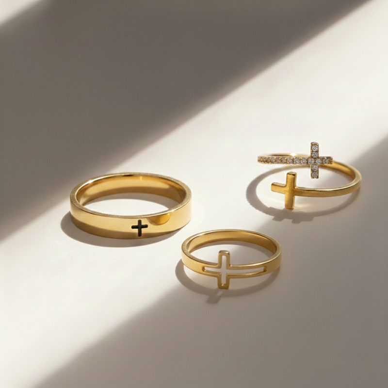 Hollow Cross Ring