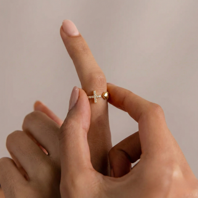 Heart Cross Ring