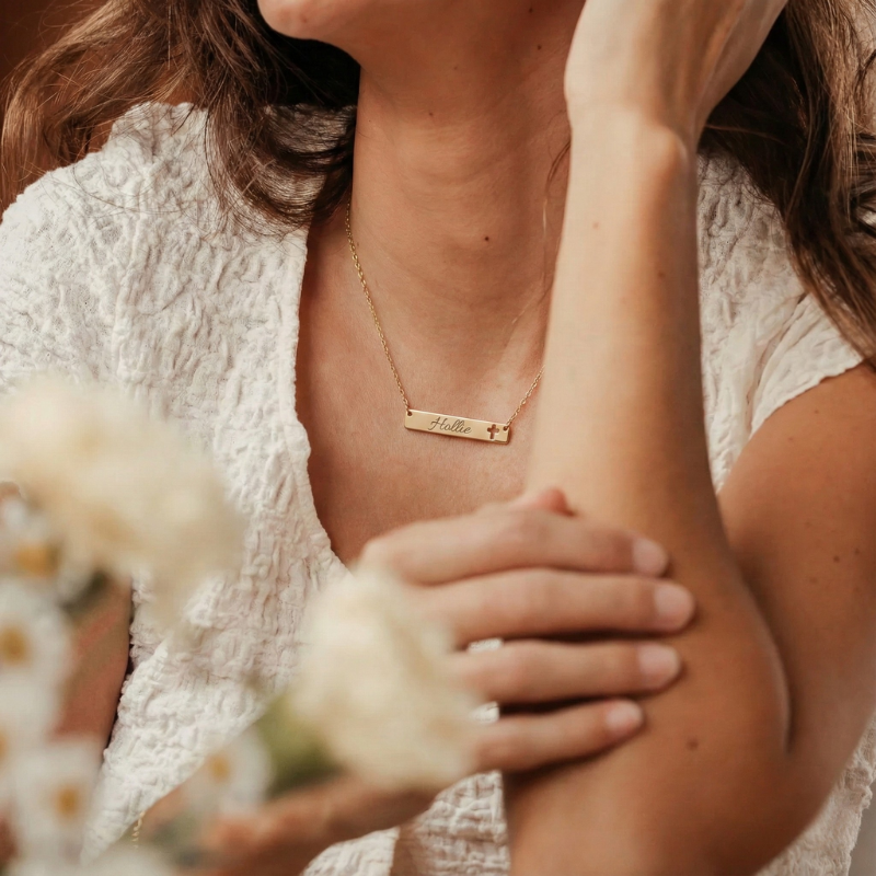 Engraved Bar Necklace