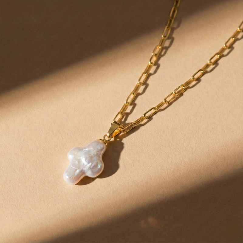 Pearl Cross Necklace