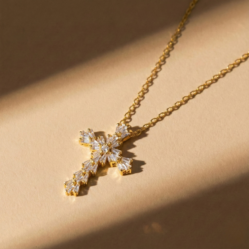 Radiant Cross Necklace