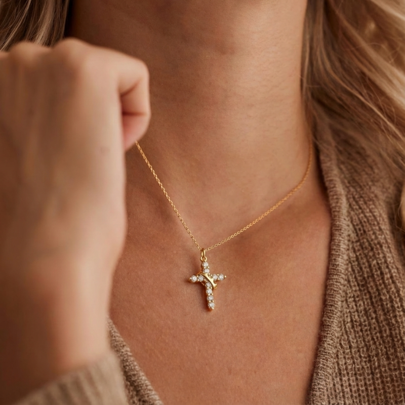 Crown Cross Necklace